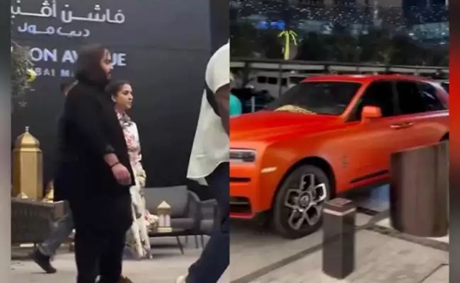 Anant Ambani, Radhika seen with Rolls Royce, 20 security car convoy in Dubai