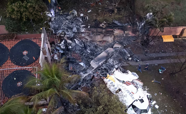 Plane carrying 61 people crashes in Brazil with no survivors