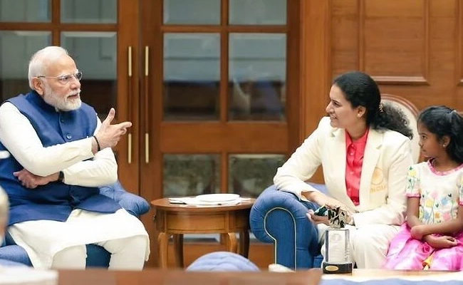 Koneru Humpy Meets Prime Minister Narendra Modi