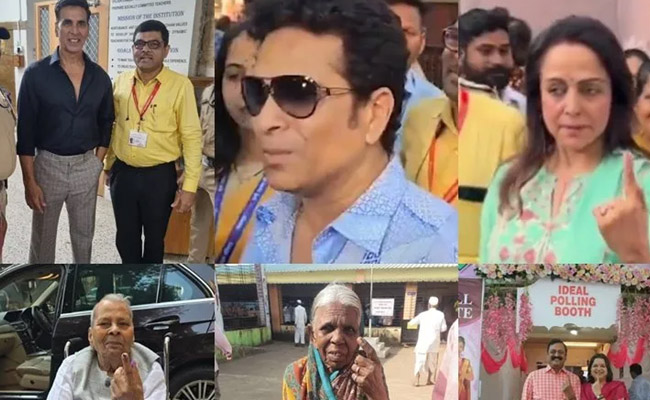 Maha polls: Politicians, celebs, youths, seniors and slum dwellers troop out to vote