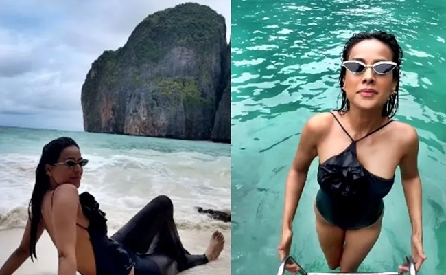 Nia Sharma takes a break for an ocean holiday