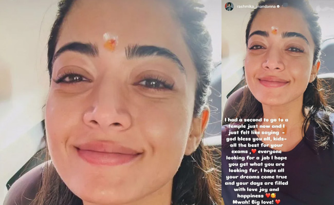 Rashmika had a ‘second to go a temple’