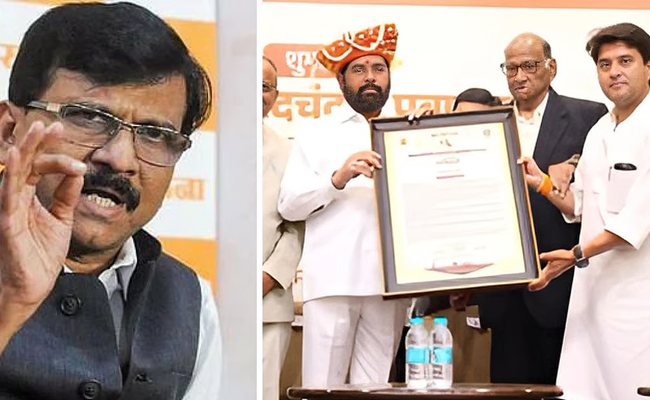 Sanjay Raut criticises Sharad Pawar for honouring Shinde